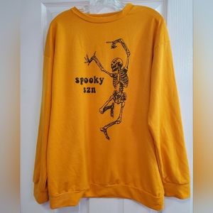 CHICYEA "Spooky Szn" Sweatshirt Size S Yellow EUC